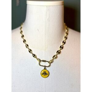 0. Carabiner ￼ Luxury Logo 18k Gold Plated Charm Necklace